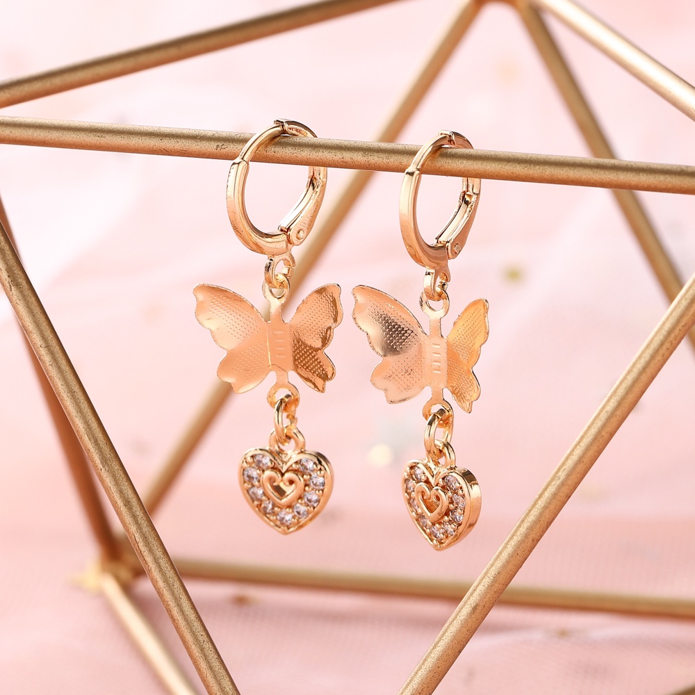 ✨D.G.C✨ ✅COD Anting Kupukupu Korea Fashion Anting Titanium Anti Karat Anting Anting Wanita Murah Perhiasan Perak D180