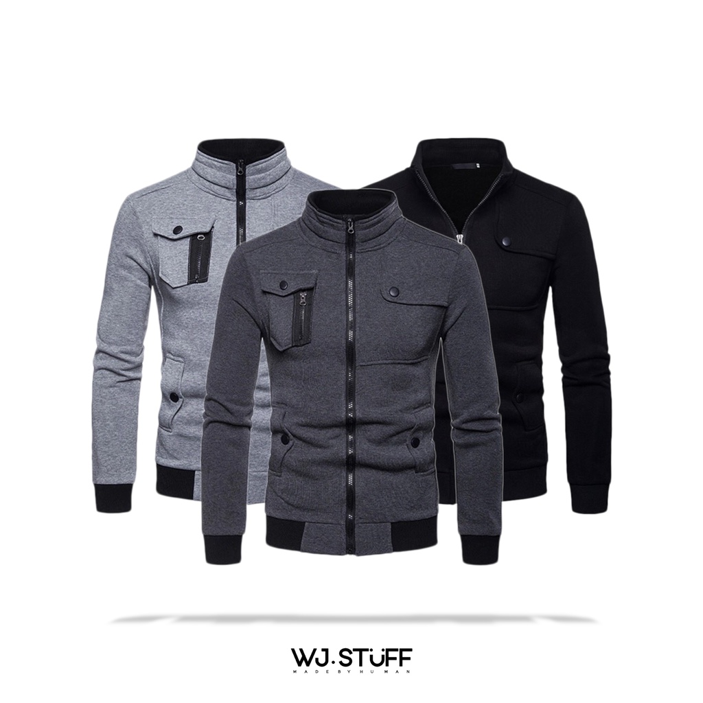 Jaket Fleece Pria Slim Fit WJS6O5 2020 Fashion Mens