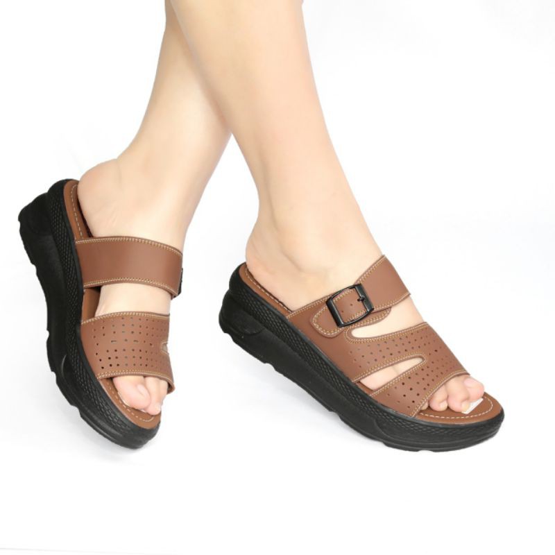 Wedges Wanita Sandal Slop Mulan 2452