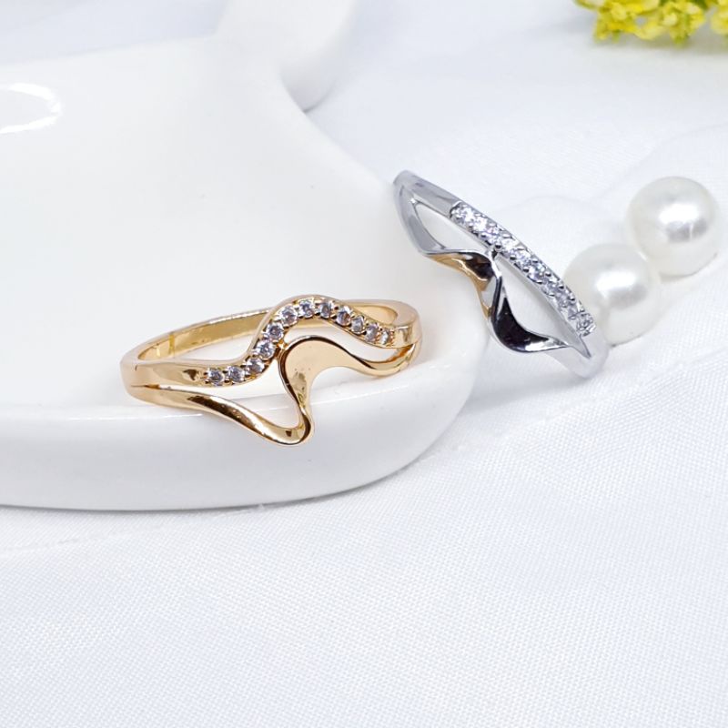 Cincin love NEW fashion permata zircon ♡JC-3♡