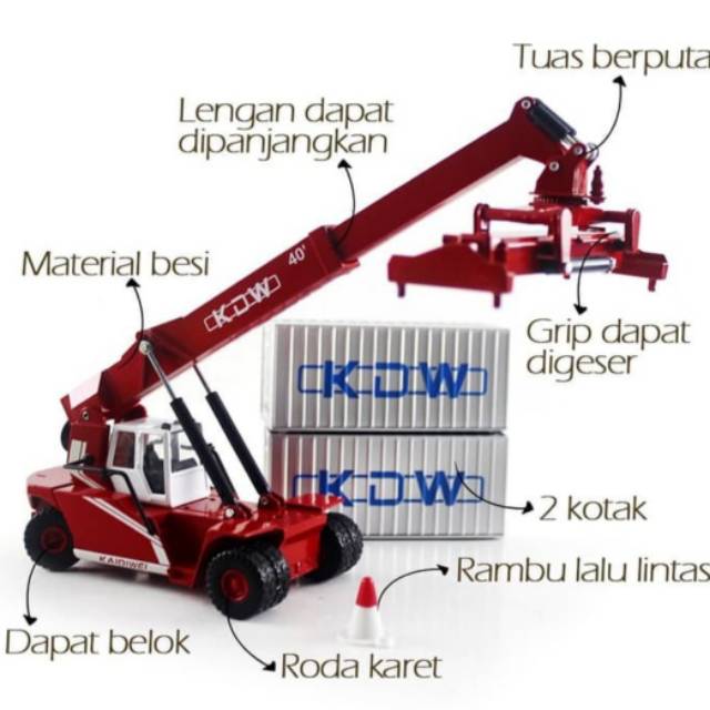 Diecast Miniatur Mainan Mobil Truk Kontainer Metal