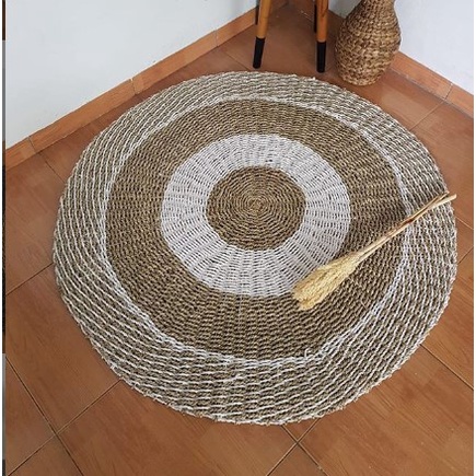 RUG ANYAMAN SEAGRASS 100-120CM / KARPET ANYAMAN / KARPET BULAT / FLOOR MAT KOTAK / FLOORMAT OVAL