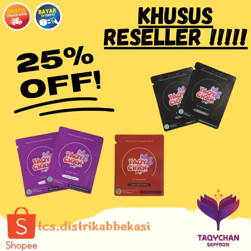 TAQYCHAN SAFRON ORIGINAL / SAFFRON KASHMIR ORIGINAL KHUSUS RESELLER RESMI TAQYCHAN SAFFRON
