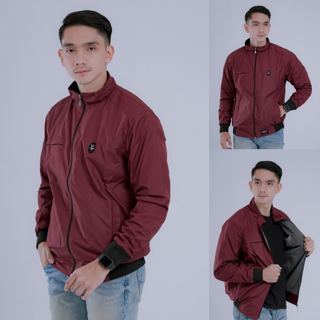 JAKET PARASUT PRIA TERBARU/JAKET MUSIM DINGIN PRIA/HOODIE TEBAL/PAKAIAN GUNUNG COWOK/DISTRO KEREN-SGM MAROON