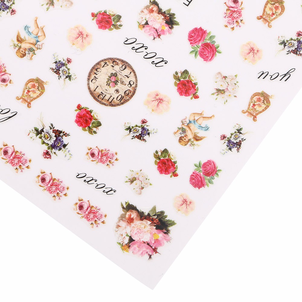 Mxbeauty Stiker Kuku Motif Bunga Daisy 3d Transfer Air Untuk Nail Art / Manicure / Hadiah