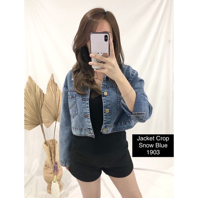 Basic id fashion jacket wanita snow blue jeans