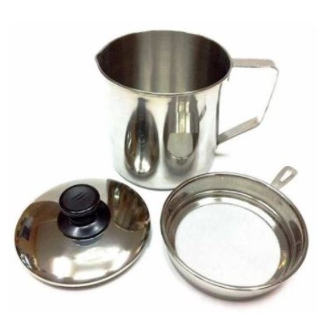 Oil Pot Penyaring Minyak Wadah Minyak Sisa Stainless Steel 1200ML