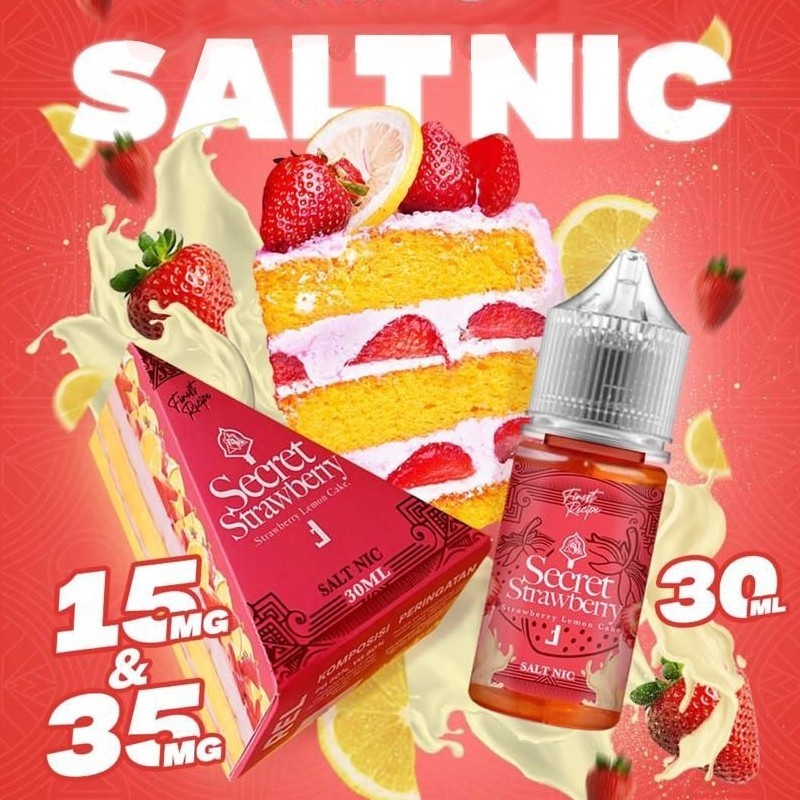 SECRET STRAWBERRY SALT 30ML 15MG &amp; 35MG LIQUID SECRET STRAW SALTNIC