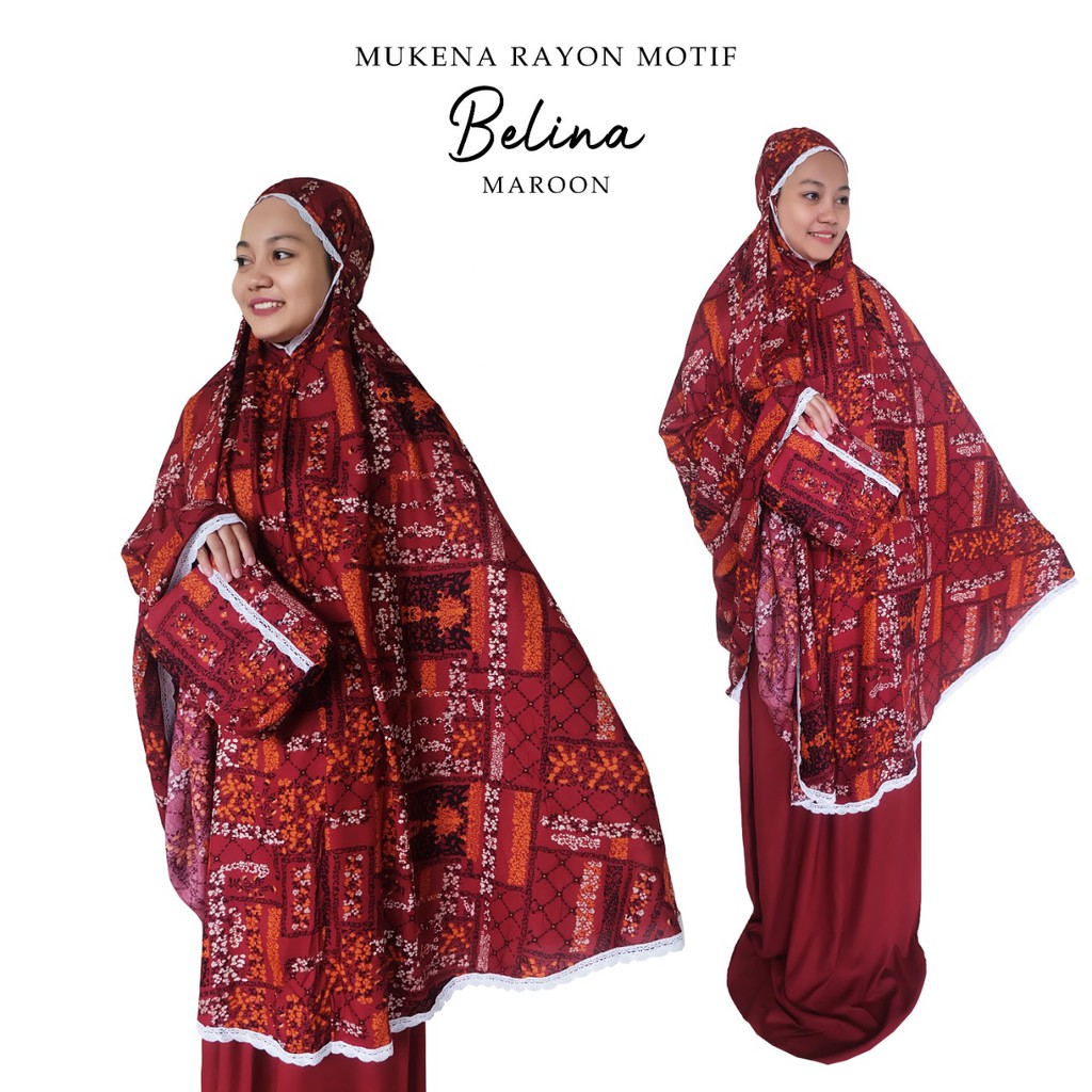 PUSAT MUKENA TASIK - MUKENA DEWASA RAYON RENDA MOTIF BELINA