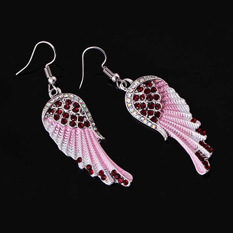 Anting Bentuk Sayap Malaikat Warna Biru Putih Pink Untuk Wanita