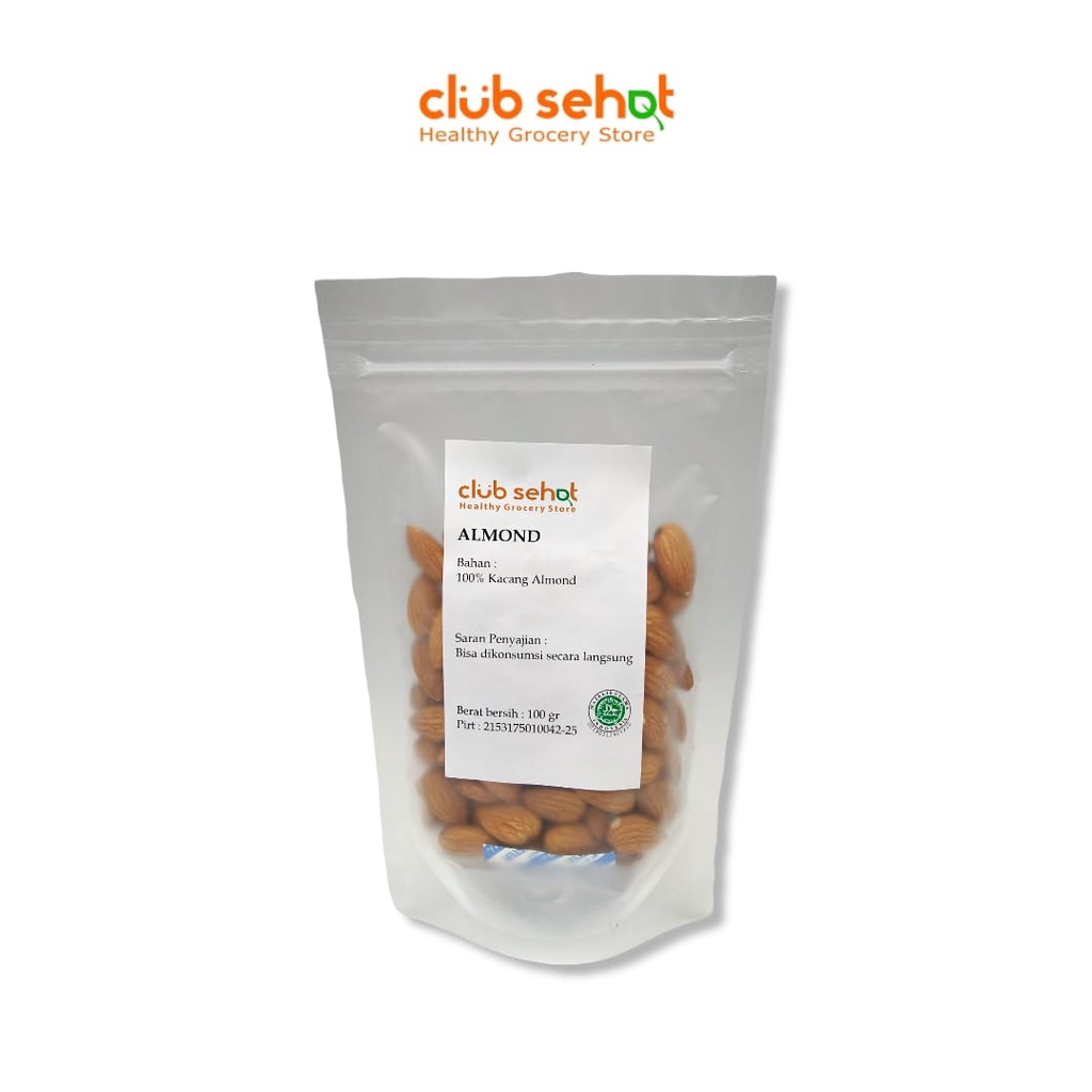 

CLUB SEHAT - Kacang Almond / Almond mentah100Gr