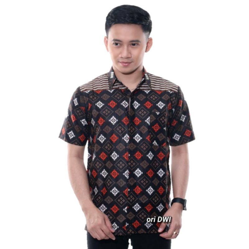 PROMO ASLI Risna Batik JUMBO HRB093 Hem Batik Pria Pendek Premium M L XL XXL XXXL 3L 4L 5L pria TOP.-HEM JMB ABAS