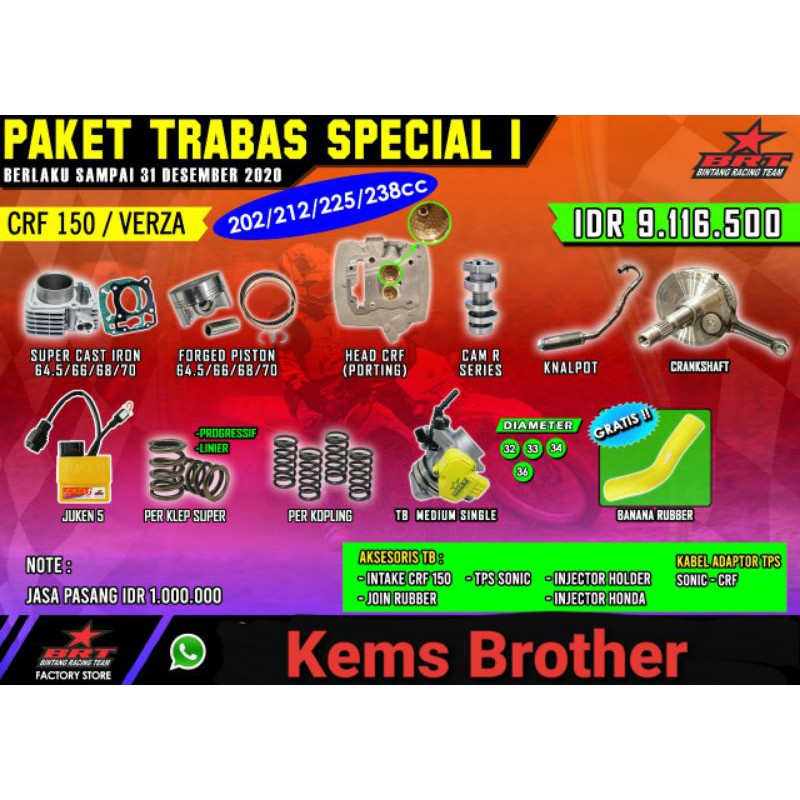 TRABAS SPECIAL 1 CRF BRT FULL KOMPLIT