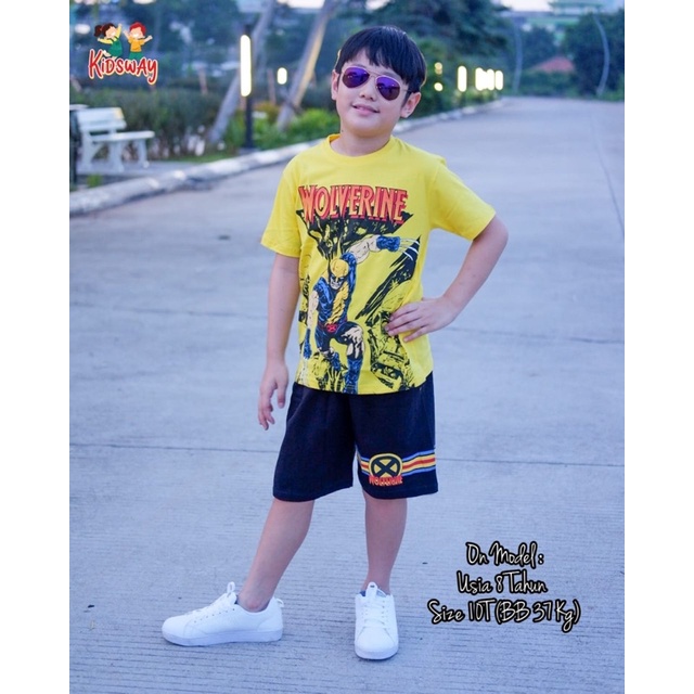 Setelan Kaos Anak Set Superhero Kidsway