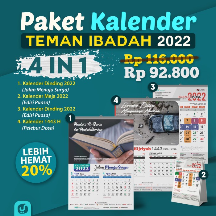 

READY PAKET KALENDER TEMAN IBADAH 2022 - 4 IN 1 BERKUALITAS