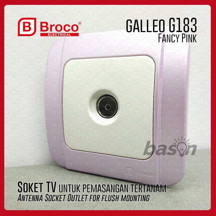 BROCO Galleo Pink / Merah Muda G183 | Antenna Socket Outlet - Colokan TV