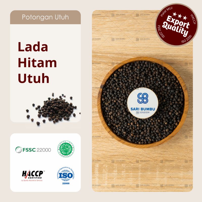 

Lada Hitam Utuh / Black Pepper Seed 100gr Export Quality