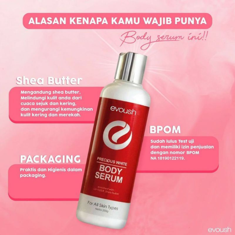 body serum evoush previous white