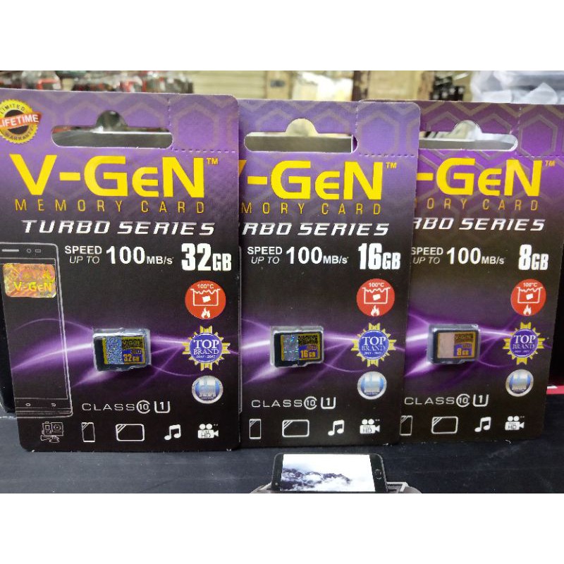 MEMORY CARD V-GEN 8GB , 16GB , 32GB , 64GB , 128 GB CLASS 10 TURBO SERIES