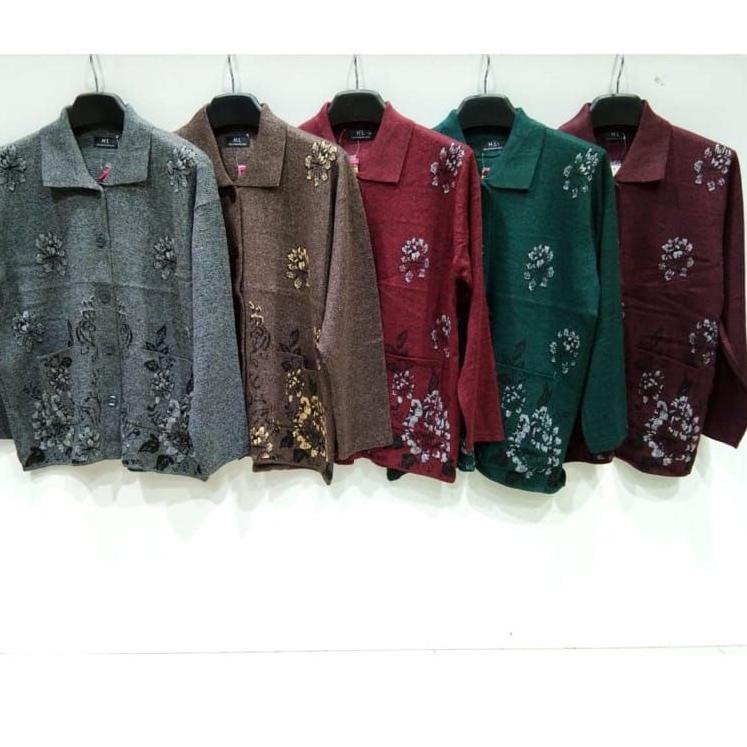 Tidak Diragukan.. Jaket rajut emak nenek / manset rajut ibu bahan import tebal premium sweater wanit