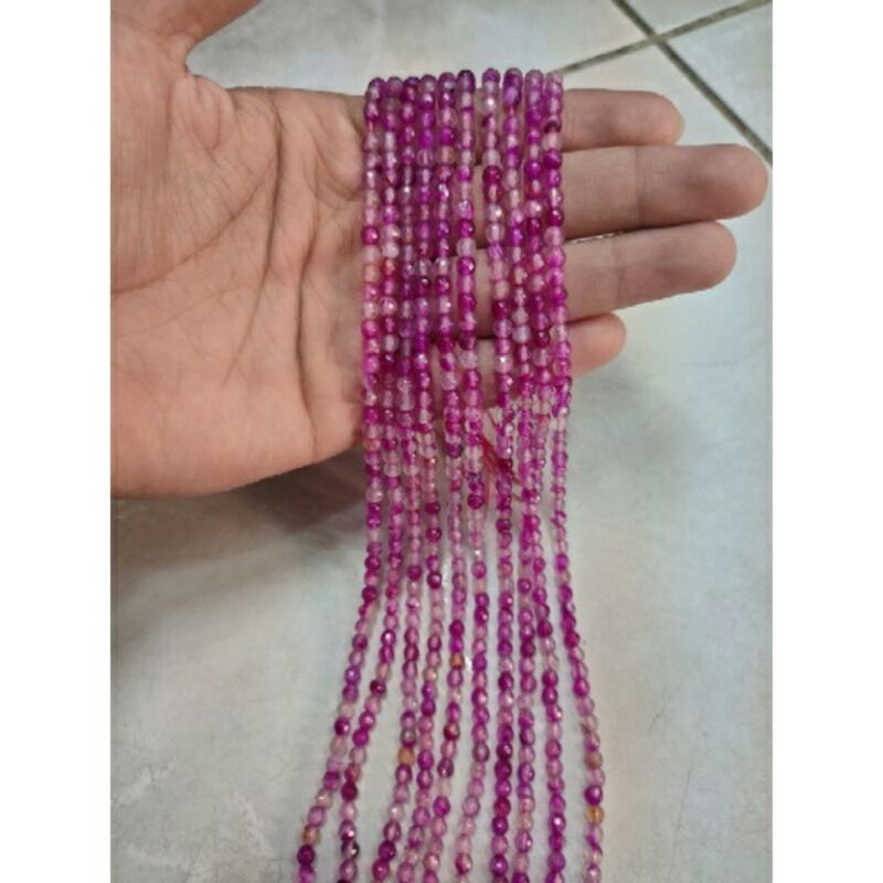 Grosir batu alam 4mm cuting bahan craft gelang batu alam isi -+60butir part2