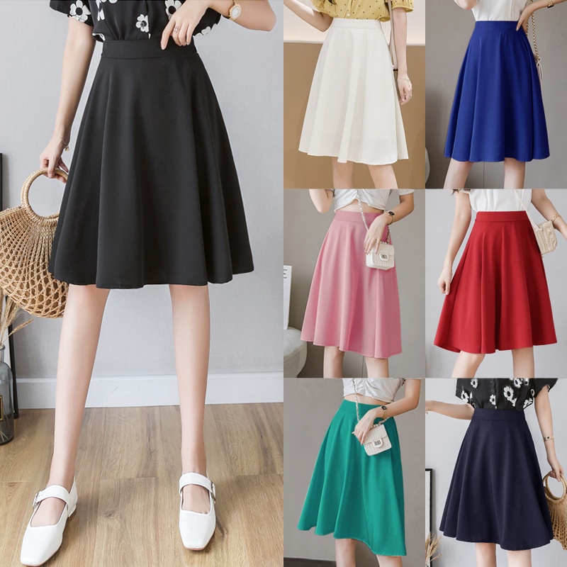 KARAKOREA R786 MIDI Flare A-Line Skirt Rok Flare Rok Midi/Rok Korea Skirt