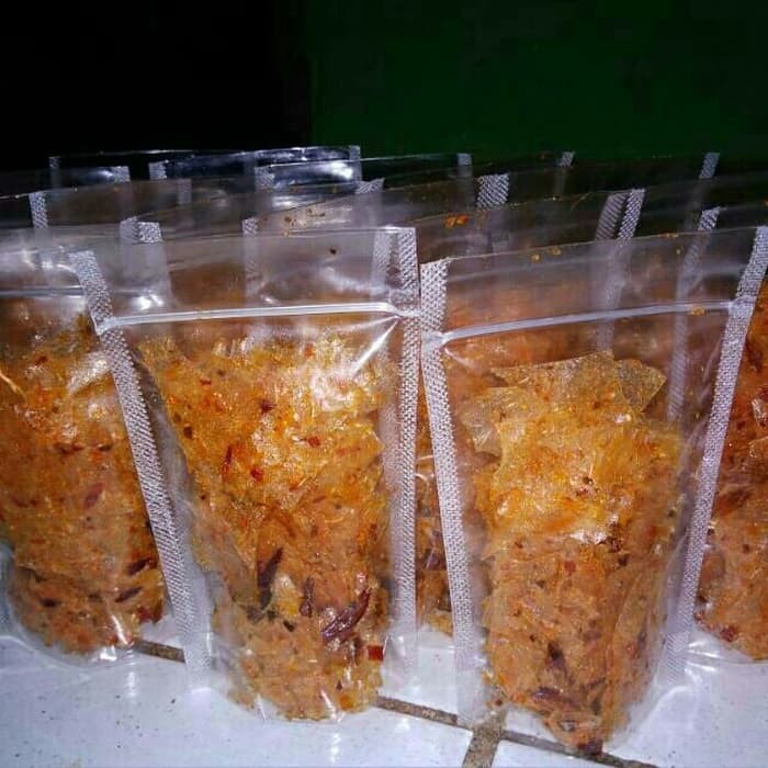

Paket 5pc / 56gr / Kripik kaca / kripik beling / pedas gurih/ cabe merah daun jeruk/