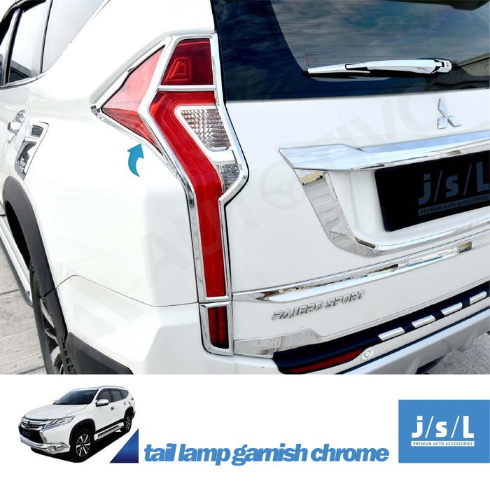 Aksesoris All New Pajero Sport JSL Cover Stoplamp Garnish Lampu Belakang Chrome