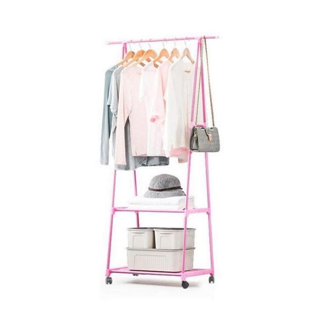 HOVELSHOP Triangle Cloth Rack Tempat Penyimpanan Baju Portable Multifungsi