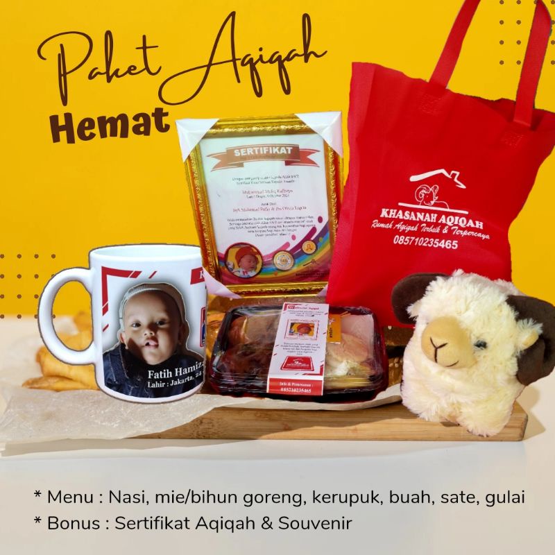 

paket Hemat aqiqah bayi laki-laki dgn nasi box bonus sertifikat & souvenir