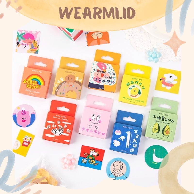 

46 Pcs Deco Sticker Box Colorfull 9 Cute Planner DIY Scrapbook Stiker Dekor Colorfull Aesthetic