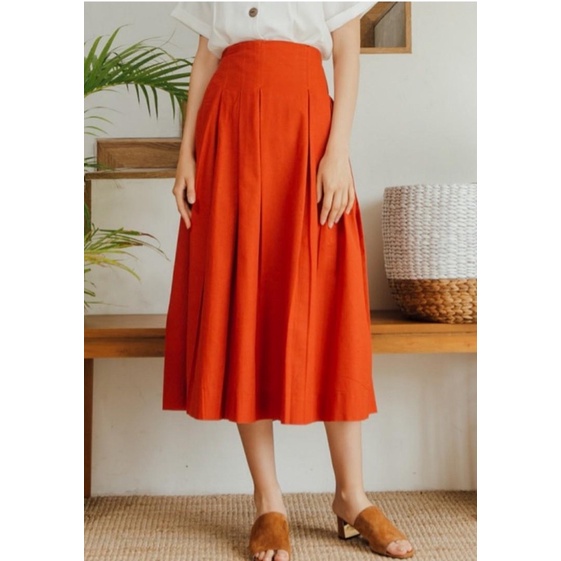 MAVEN Agatha Skirt in Terracota / Lennox Selina Set in Dusty Pink