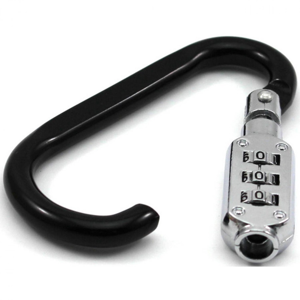 Aluminum Alloy D-type Lock Carabiner 3 Dial Password Padlock - CH206