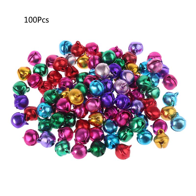 Mary 100pcs Aluminium Mini Jingle Lonceng Manik-Manik Longgar Charms Liontin Untuk Pesta Festival
