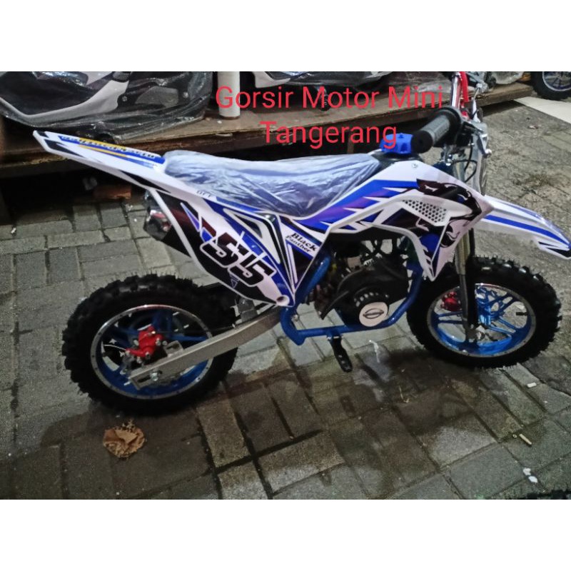 MOTOR MEDIUM TRAIL BLACK PANTHER SINGEL STATER DAN DOBLE STATER 50CC DOUBLE KNALPOT MOTOR ANAK - MAINAN ANAK