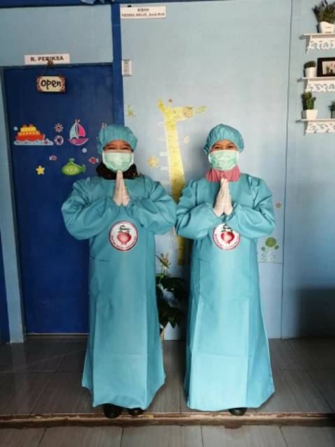 BAJU APD /CELEMEK / APRON APD BIDAN DOKTER PERAWAT WATERPROOF