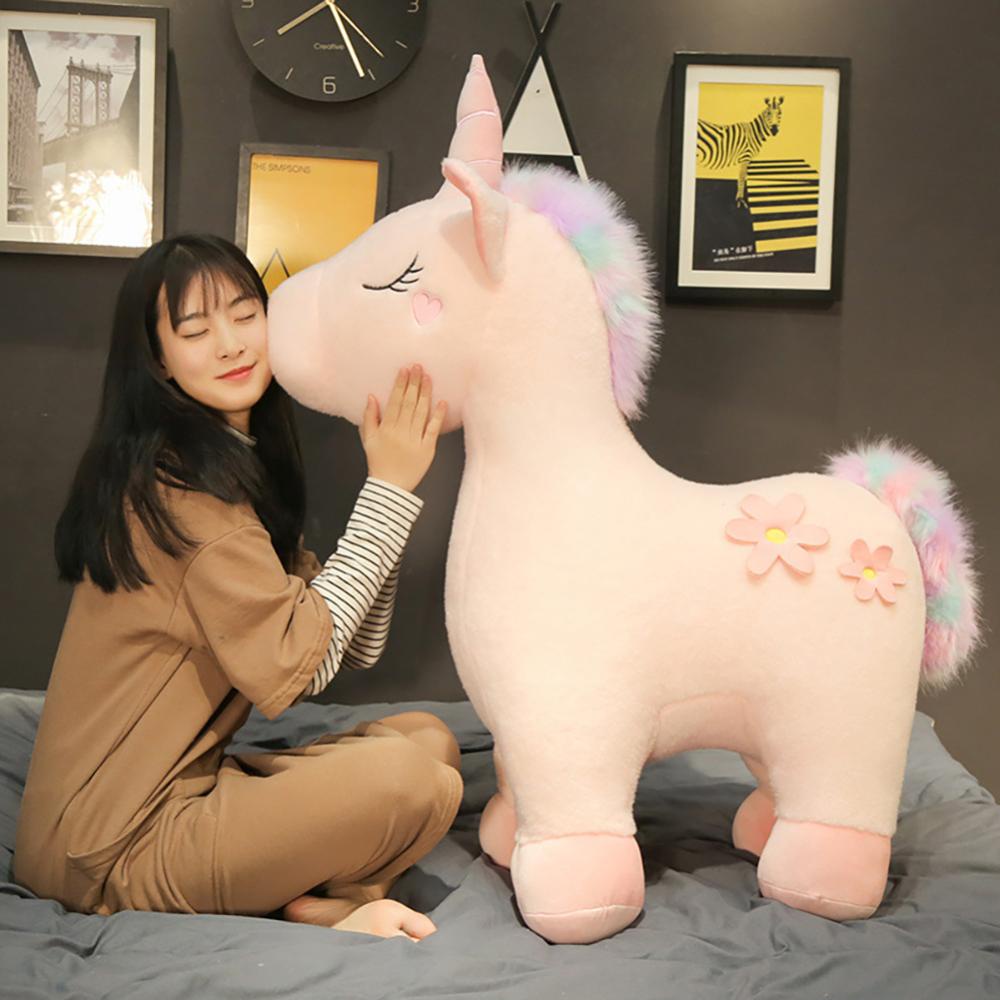 Timekey Mainan Boneka Stuffed Plush Unicorn Lembut 30 / 35cm Untuk Hadiah Natal / Ulang Tahun Anak Perempuan A5W7