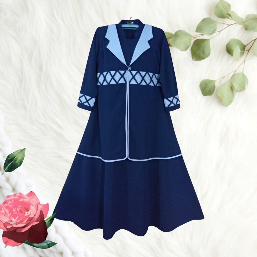 Jubah Akhwat Layer Motif Kerah Depan By Qonita Collection