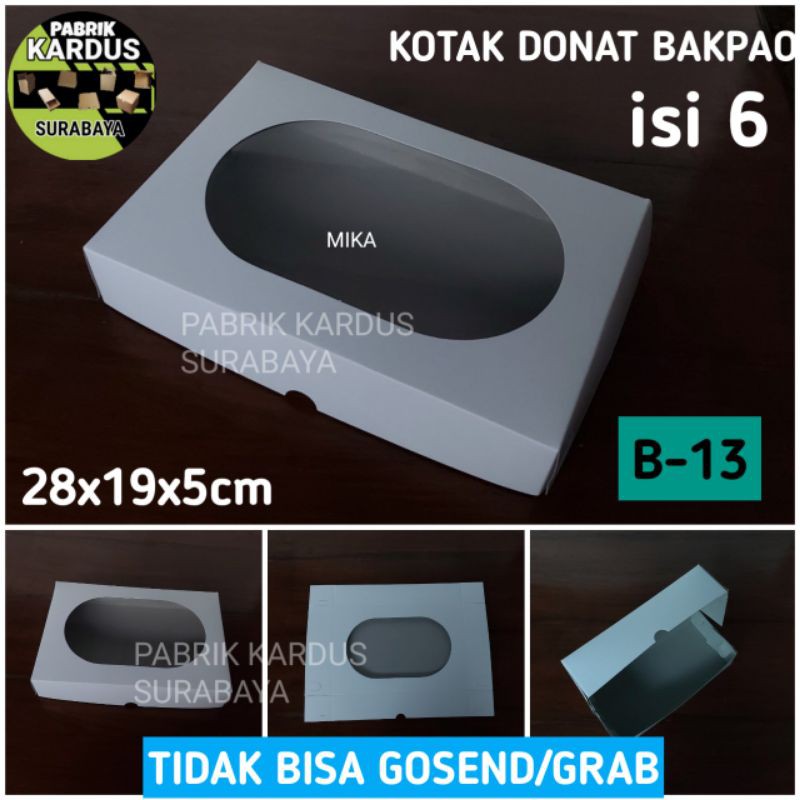 

ISI 50 KARDUS DONAT BAKPAO ISI 6 PUTIH POLOS KOTAK DUS KUE ROTI BOX PACKING