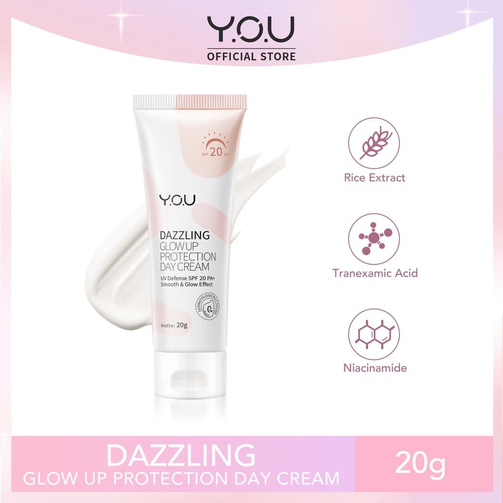 DAZZLING GLOW UP SERIES BY YOU | Facial Foam Toner Day &amp; Night 20 gr 40 gr Tone up Face Cream Body