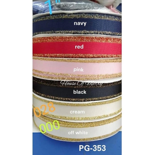 

Pita GrossGrain Rimbai Gold 1" PG-353| per yard = 90 cm