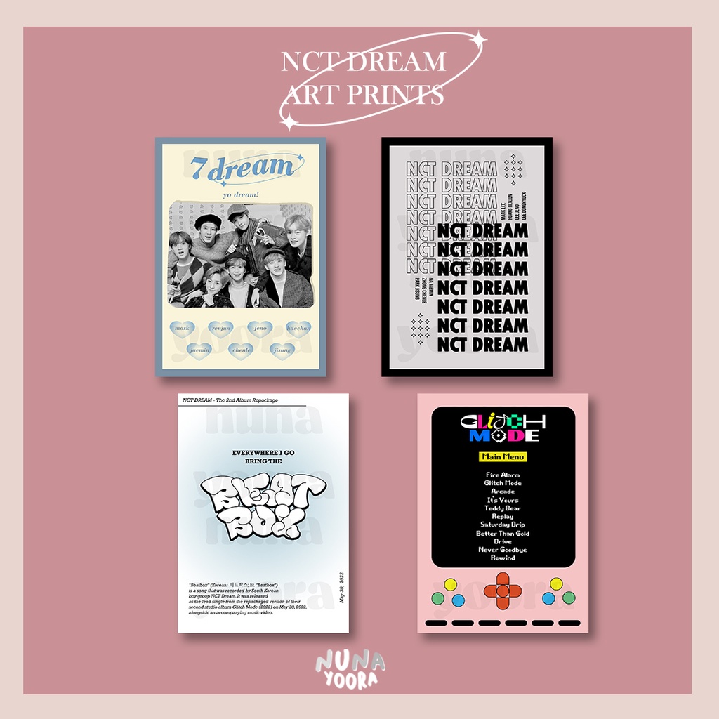 NCT DREAM Art Prints Walldecor Aesthetic Poster Dinding KPOP