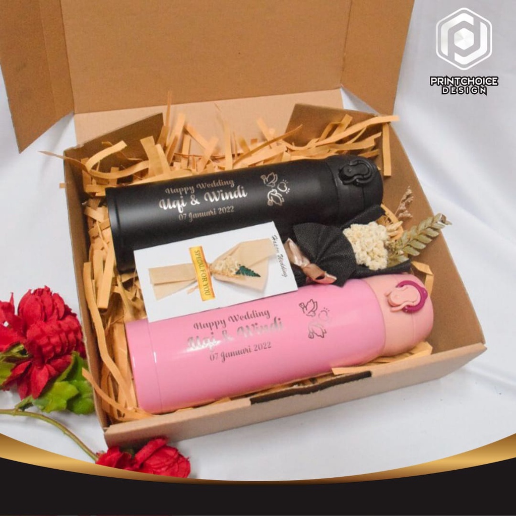 Kado Pernikahan Wedding Tumbler Couple Gift Set Kado Hadiah Hampers Wedding