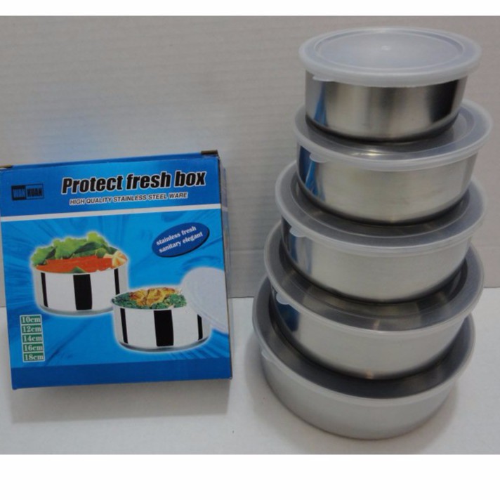 Rantang Stainless 5 Susun Tutup Plastik Protect Fresh Box