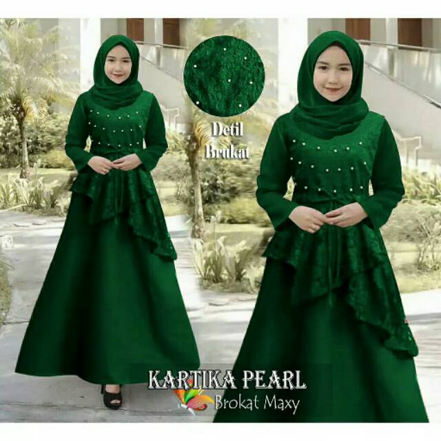 J201 - Gamis brukat maxi baju wanita dress brokat