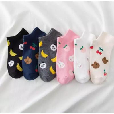 6 &amp; 12 pasang kaos kaki wanita pendek motif