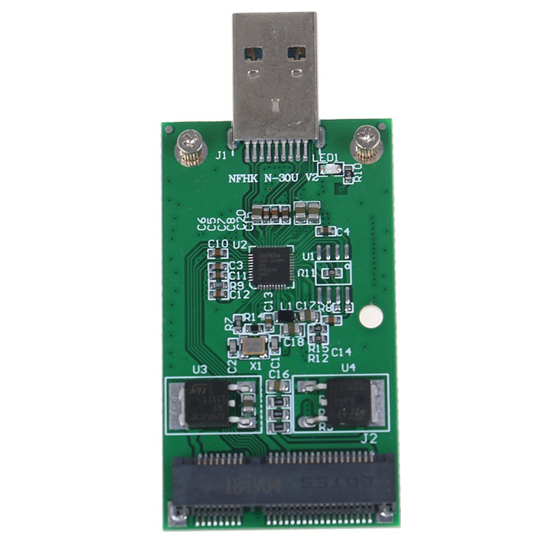 (Ele) 1pc Adapter Card Ssd Pcba Eksternal Mini Usb 3.0 Ke Pcie Msata Warna Putih