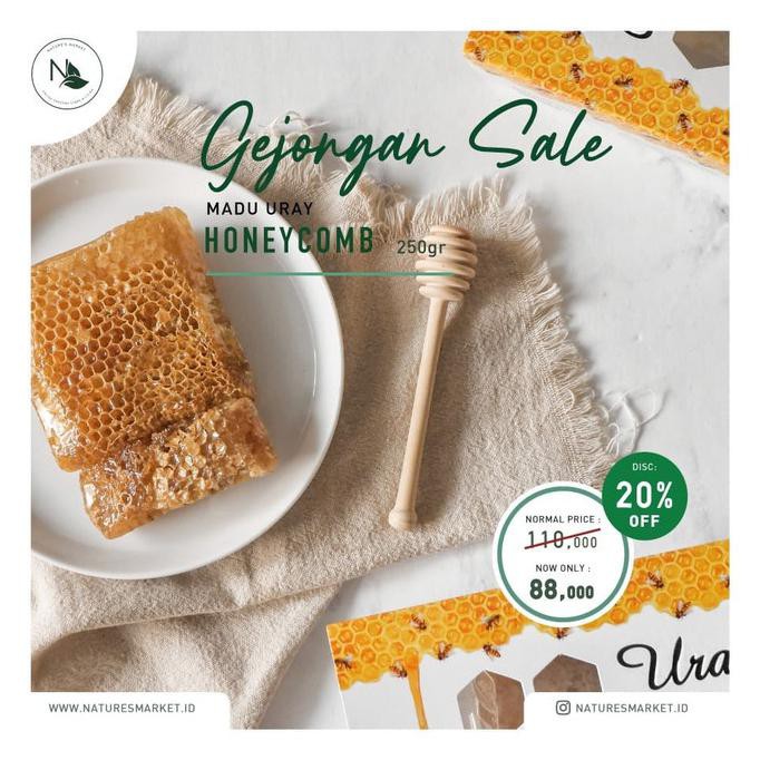 

[BISA BAYAR DITEMPAT] MADU URAY FRESH HONEYCOMB 250GR TERBATAS Kode 495