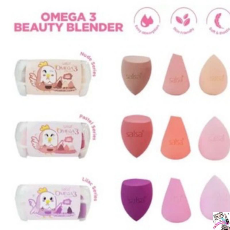 ☃Cutezz_Ching1☃Salsa Omega 3 Beauty Blender - Sponge Isi 3