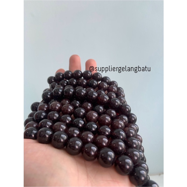 BROWN JADE 12mm JADE COKLAT serat merah aksesoris bracelet necklackle